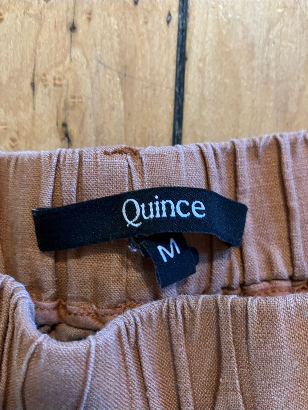 Quince European Linen Lightweight Summer Pants in Caramel Tan Brown Size Medium - Picture 3 of 11
